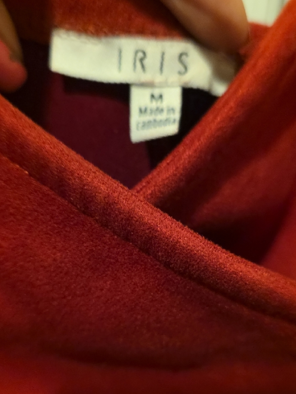 iris Red Draped Mini Slip Dress with Spaghetti Straps - Picture 2 of 3